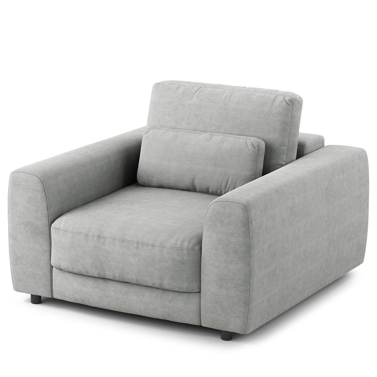 SESSEL - Hellgrau/Schwarz, Kunststoff/Textil (116/80/117cm) - home24