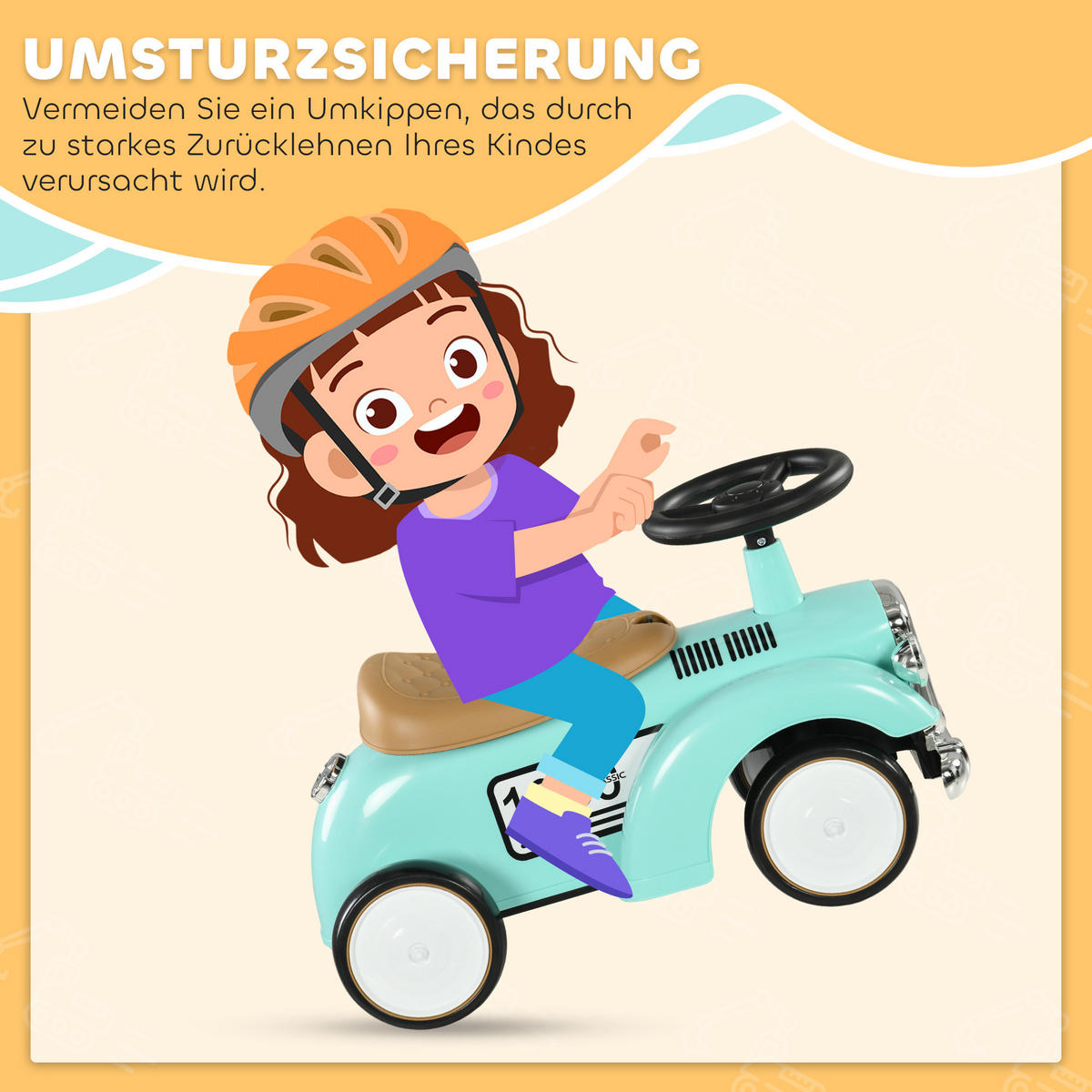 RUTSCHAUTO, Kinderfahrzeug mit Stauraum, Kinderauto mit Kippschutz, Grün - Grün, Metall (58/27/35cm) - AIYAPLAY