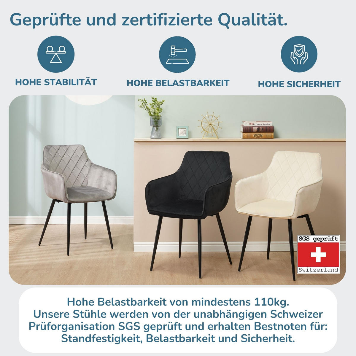 ESSZIMMERSTUHL SALO 2er Set - Schwarz, Textil (54/83/49cm) - Albatros