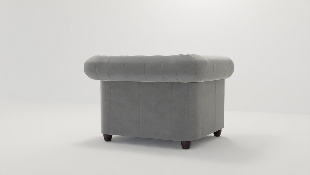 CHESTERFIELD-SESSEL Nyx Grau Samt - Braun/Grau, Holz/Textil (94/72/86cm) - S-Style Möbel