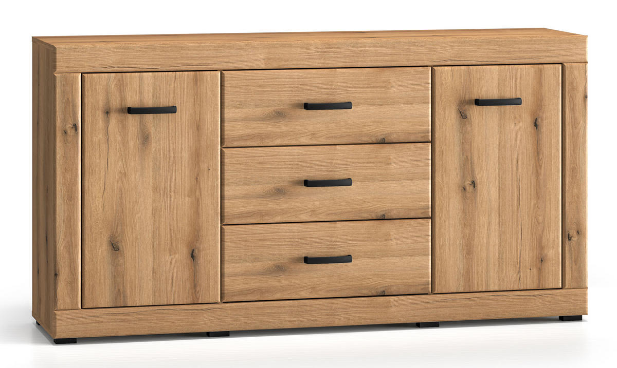 KOMMODE Dora Evoke Eiche 160 / 40 / 85 cm - Eichefarben, Holz/Holzwerkstoff (160/85/40cm) - Feldmann-Wohnen