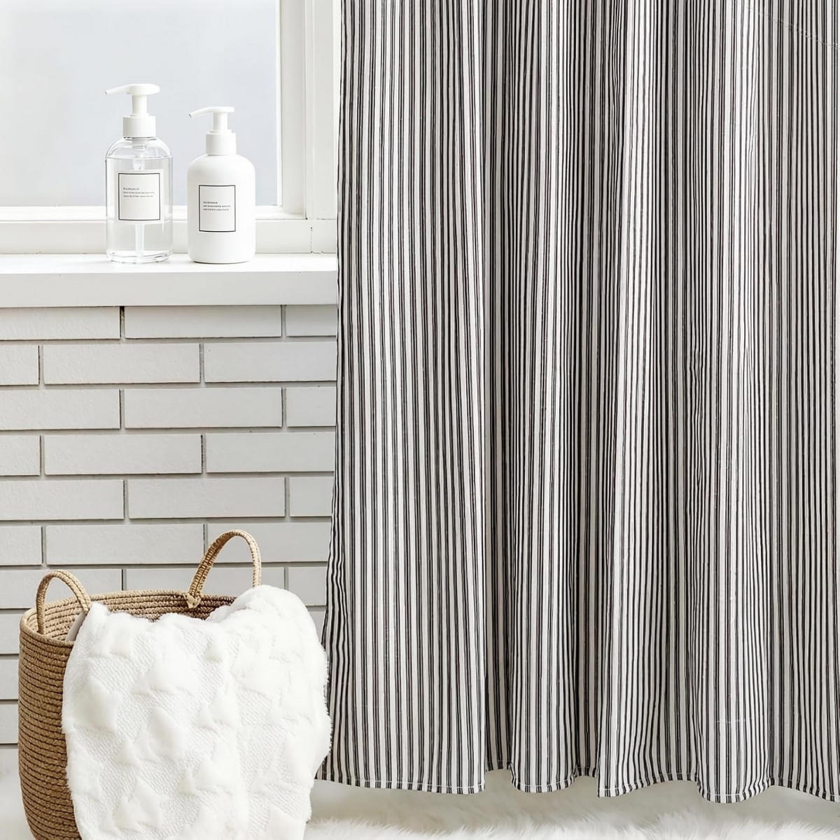 DUSCHVORHANG – Grau (180 × 180 cm) - Grau, Textil (180/180cm)