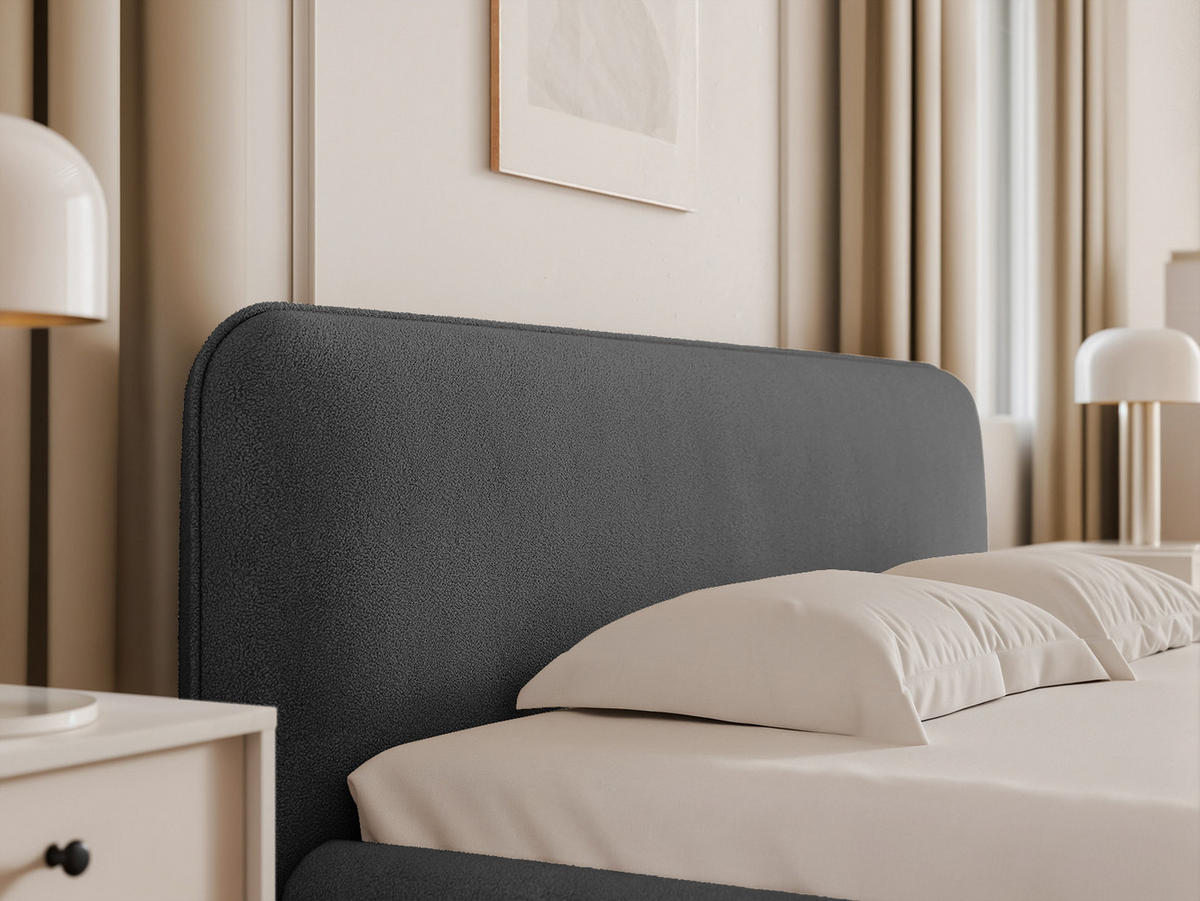 POLSTERBETT Herat 200x200 cm, Graphit - Graphitfarben, Textil (200/200cm) - Fedve