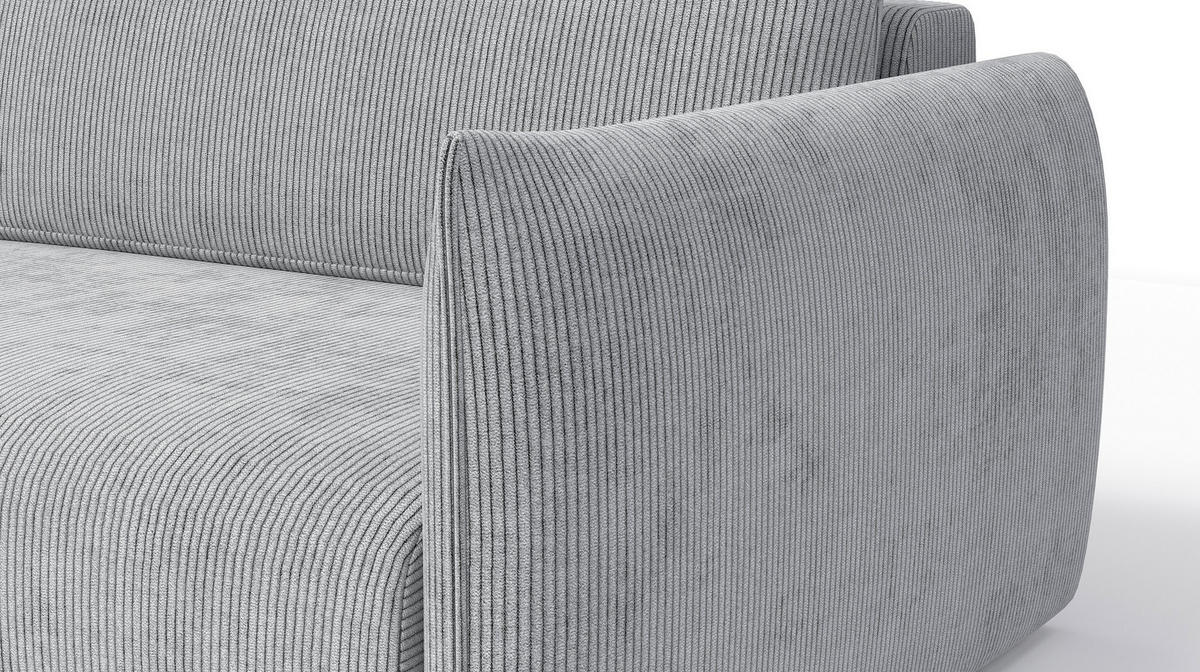 ECKSOFA TAUER 3-Sitzer rechts, hellgrau - Hellgrau/Schwarz, Holz/Textil (248/173cm) - Courtois Laville