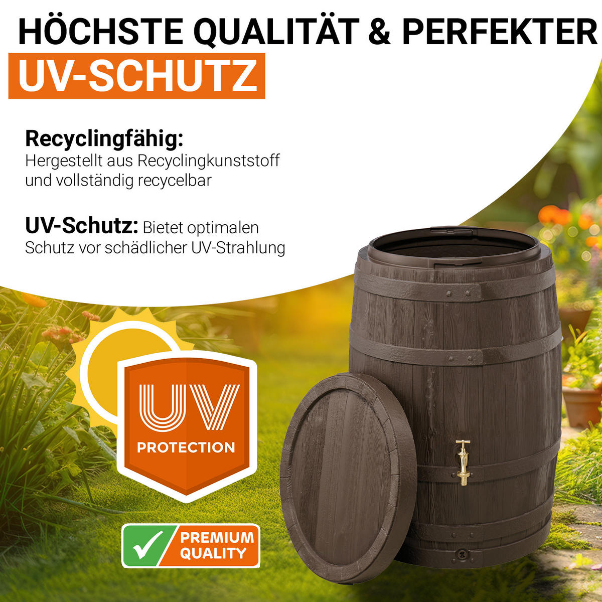 REGENFASS 260 L, braun - Braun, Kunststoff (65/93/65cm) - GARANTIA