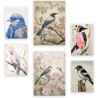 POSTER Set Mit 6 Vögel Illustrationen A3 & A4 Rahmenlos - Klar, Papier (29/3cm) - Nacnic