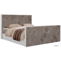 KONTINENTÁLNÍ POSTEL TRAVIT DUO 160/200 - Světle hnědá Manšestr - Topper Visco - H4 - černá/světle hnědá, textil/plast (160/200cm) - MKS
