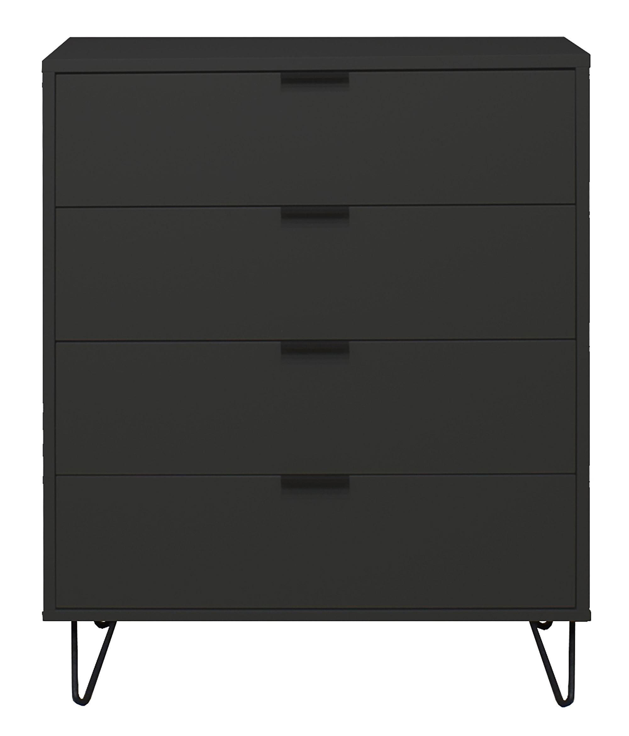 KOMMODE Erna 81x45x102 Anthrazit matt Lack - Anthrazit, Holzwerkstoff (81/102/45cm) - 58aufmkessel