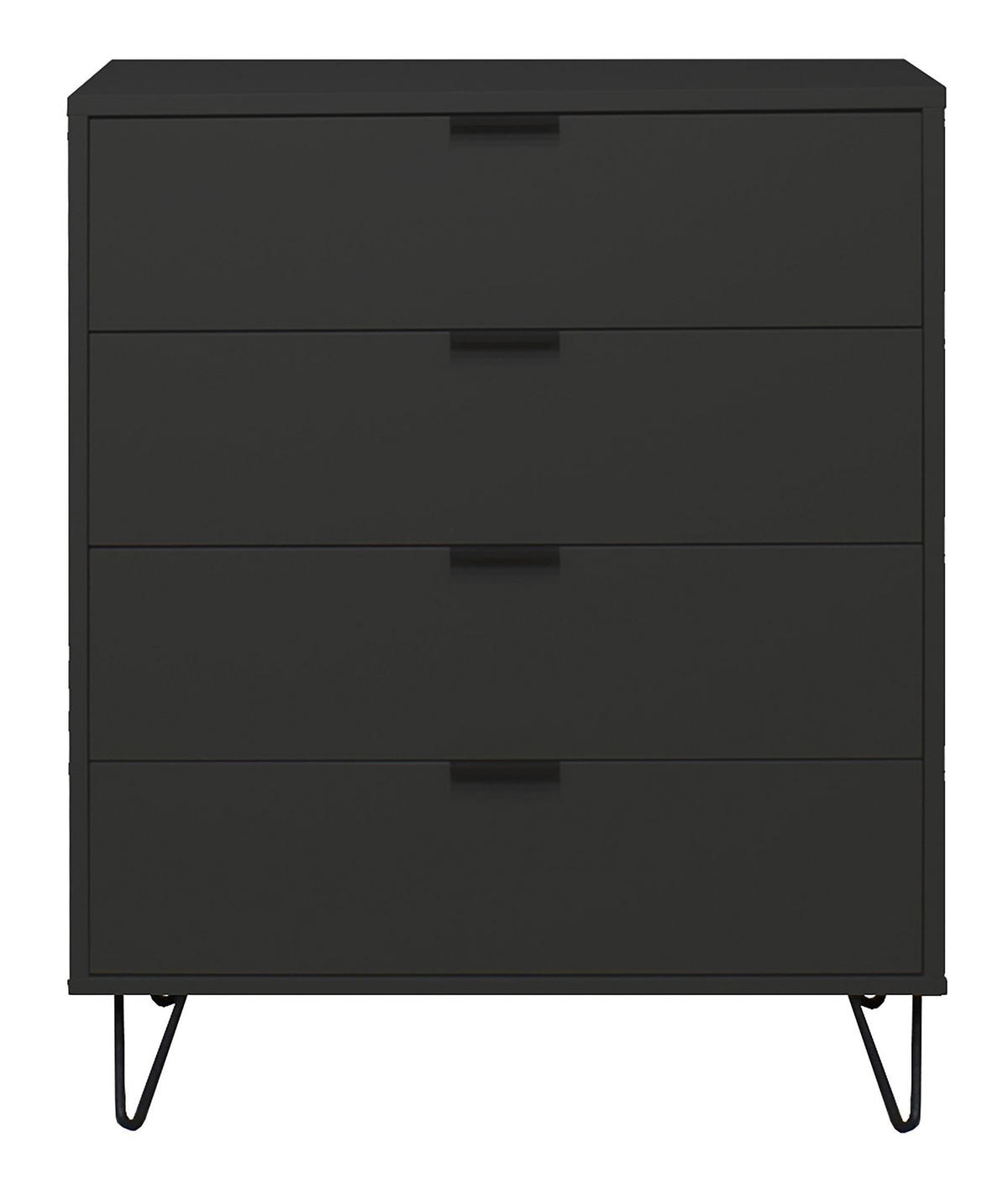 KOMMODE Erna 81x45x102 Anthrazit matt Lack - Anthrazit, Holzwerkstoff (81/102/45cm) - 58aufmkessel