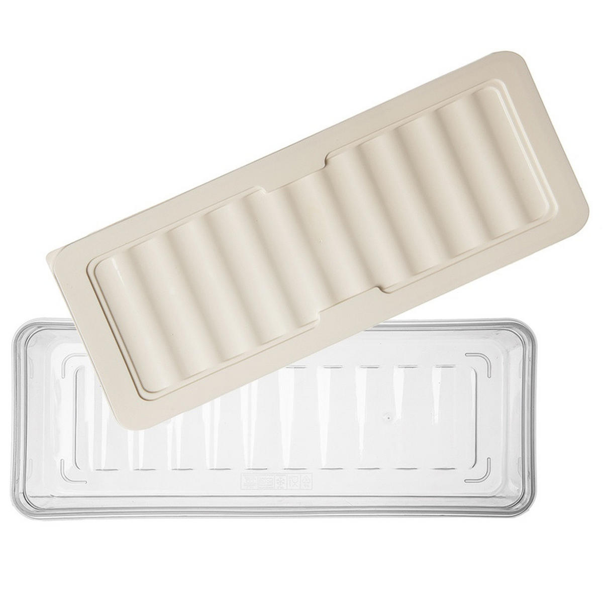 LEBENSMITTELBEHÄLTER flach 1 l Cremeweiß - Creme, Kunststoff (11/4.5/28.5cm) - Orion 