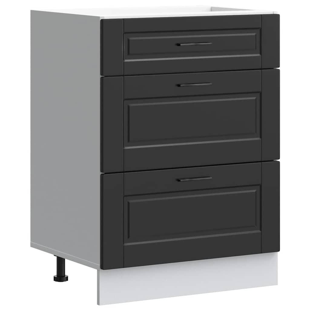 Deluke Küchenunterschrank Schwarz 60x81.5x46 cm