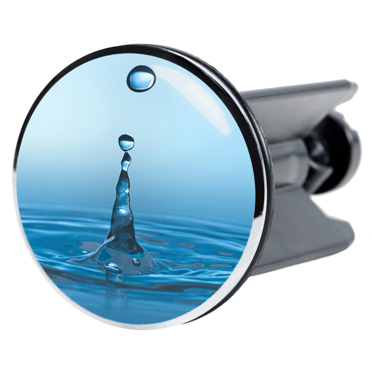 WASCHBECKENSTÖPSEL Tropfen - Blau, Kunststoff/Metall (4/7/7cm) - Sanilo