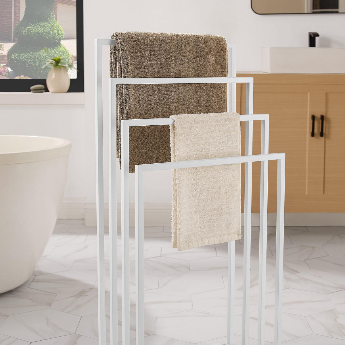 HANDTUCHHALTER in Weiß - Weiß, Metall (45/93.5/29cm) - Home Collective