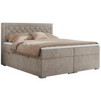 BOXBETT JASIR 120/200 - Beige Strukture - H3 - Beige, Holz/Textil (120/200cm) - MKS