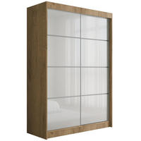 KLEIDERSCHRANK PEKA III - 120 cm - Braun|Weiß - Braun/Weiß, Holzwerkstoff (120/215/61cm) - ALTDECOR
