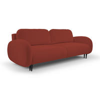 SOFA SOFT RunAgin Mit Schlaffunktion Und Bettkasten, PUR-Schaum, Schwarze Kunststofffüße, lose Rückenkissen, freistehend, 232x109x95 cm Red - Rot, Holz/Textil (232/95/109cm) - DomoHome
