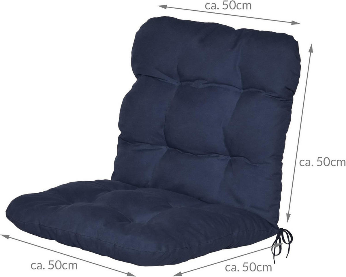 NIEDERLEHNERAUFLAGE Flair NL 100/50/8cm Dunkelblau (6tlg) - Dunkelblau, Textil (50/8/100cm) - Beautissu 