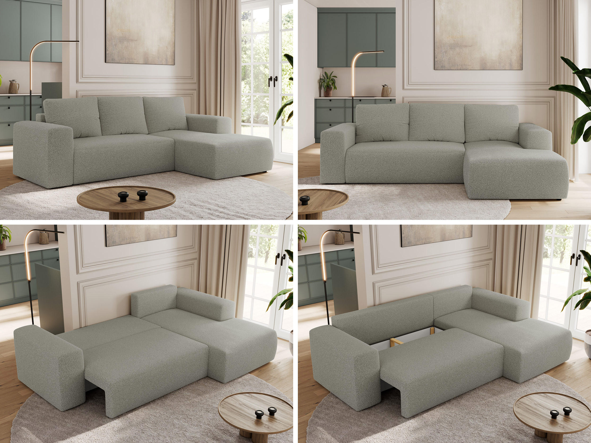Thumbnail - MKS Ecksofa, Hellgrau, Textil, 3-Sitzer, L-Form,L-Form, 266x164 cm, Oeko-Tex®, Wohnzimmer, Sofas & Couches, Wohnlandscha...