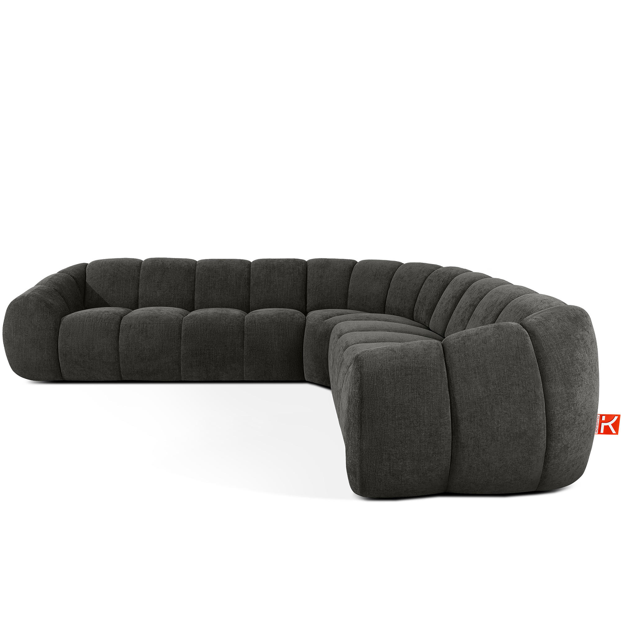 ECKSOFA RECHTS/LINKS FLAVA, Graphitfarben - Graphitfarben, Holz/Holzwerkstoff (310/310cm) - KONSIMO®