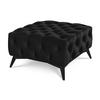 HOCKER Chesterfield Whitby Schwarz Samt mit schwarzen Füßen - Schwarz, Holz/Textil (80/45/80cm) - S-Style Möbel