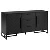 SIDEBOARD in Schwarz mit 2 Türen & 3 Schubladen - Schwarz, Holzwerkstoff (145/75/40cm) - Urban Meuble