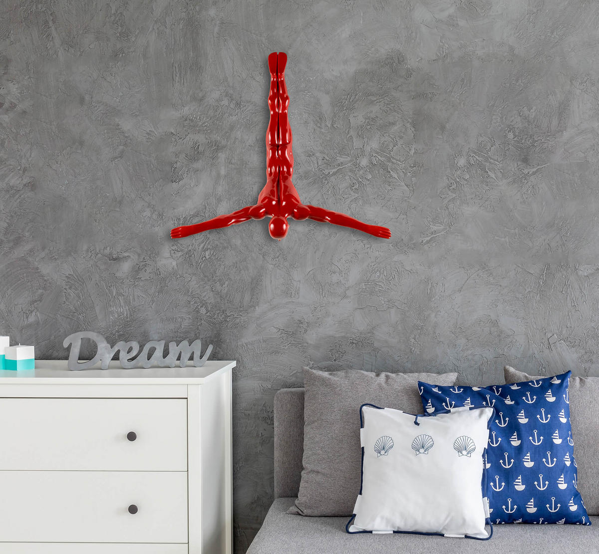 SKULPTUR Rot 53/56 cm - Rot, Stein (1.75/56/24cm) - KUNSTLOFT