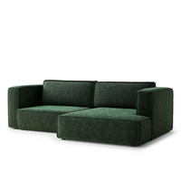 ECKSOFA MIT SCHLAFFUNKTION Velto Dunkelgrün Chenille-Stoff - Dunkelgrün/Schwarz, Holz/Holzwerkstoff (250/152cm) - Maison de Reve