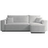 ECKSOFA Scarlo Hellgrau Bouclé-Bezug - Hellgrau/Schwarz, Kunststoff/Textil (244/145cm) - Selsey