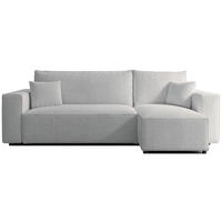 ECKSOFA Scarlo Hellgrau Bouclé-Bezug - Hellgrau/Schwarz, Kunststoff/Textil (244/145cm) - Selsey