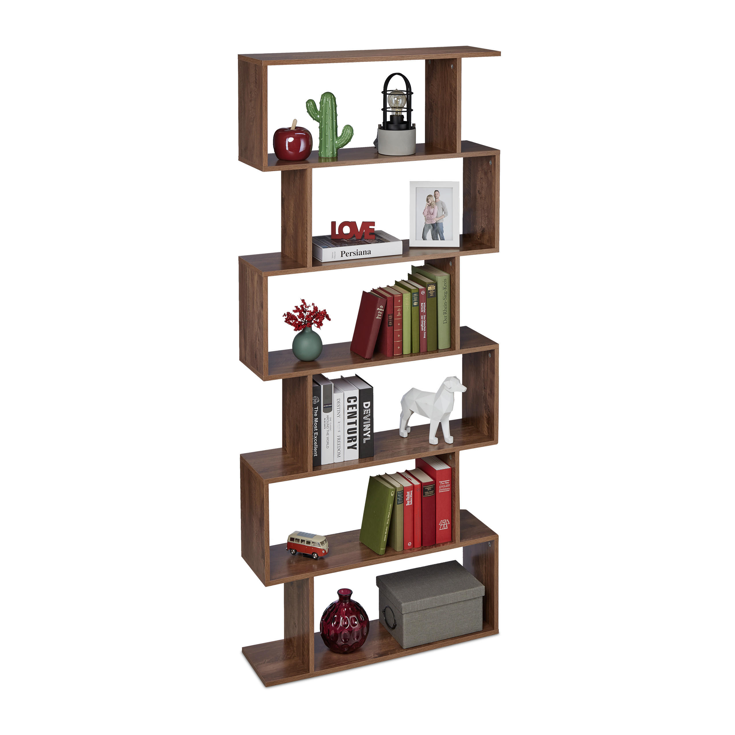 BÜCHERREGAL - Braun, Holzwerkstoff (80/190.5/23cm) - Relaxdays
