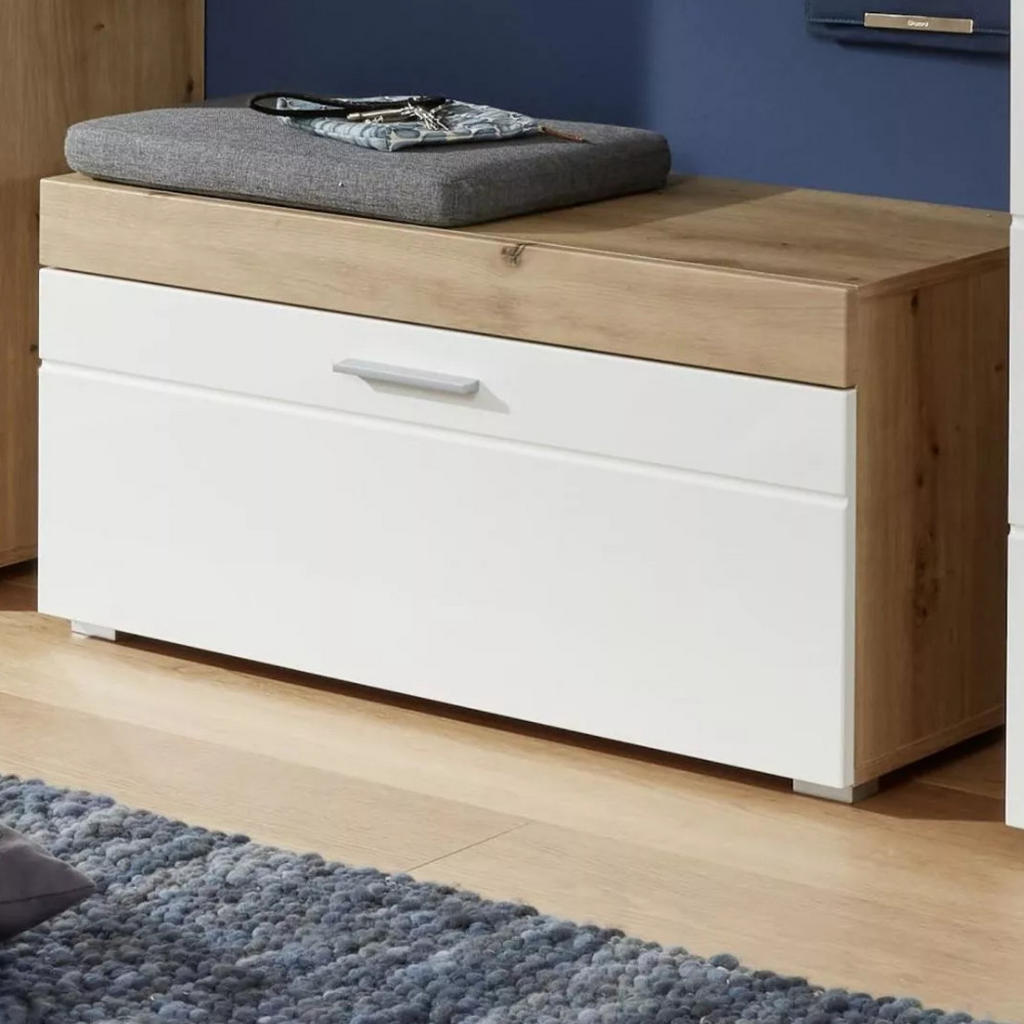 Thumbnail - Trendteam Schuhbank, Weiß, Holzwerkstoff, 91x42x38 cm, Garderobe, Garderobenbänke, Garderobenbänke