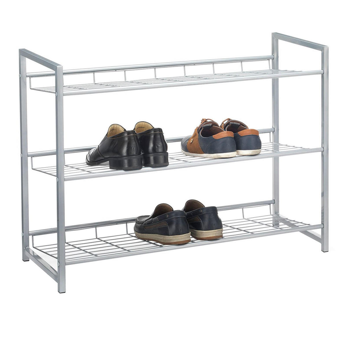 SCHUHREGAL SYSTEM - Silberfarben, Metall (81/60/30cm) - CARO-Möbel