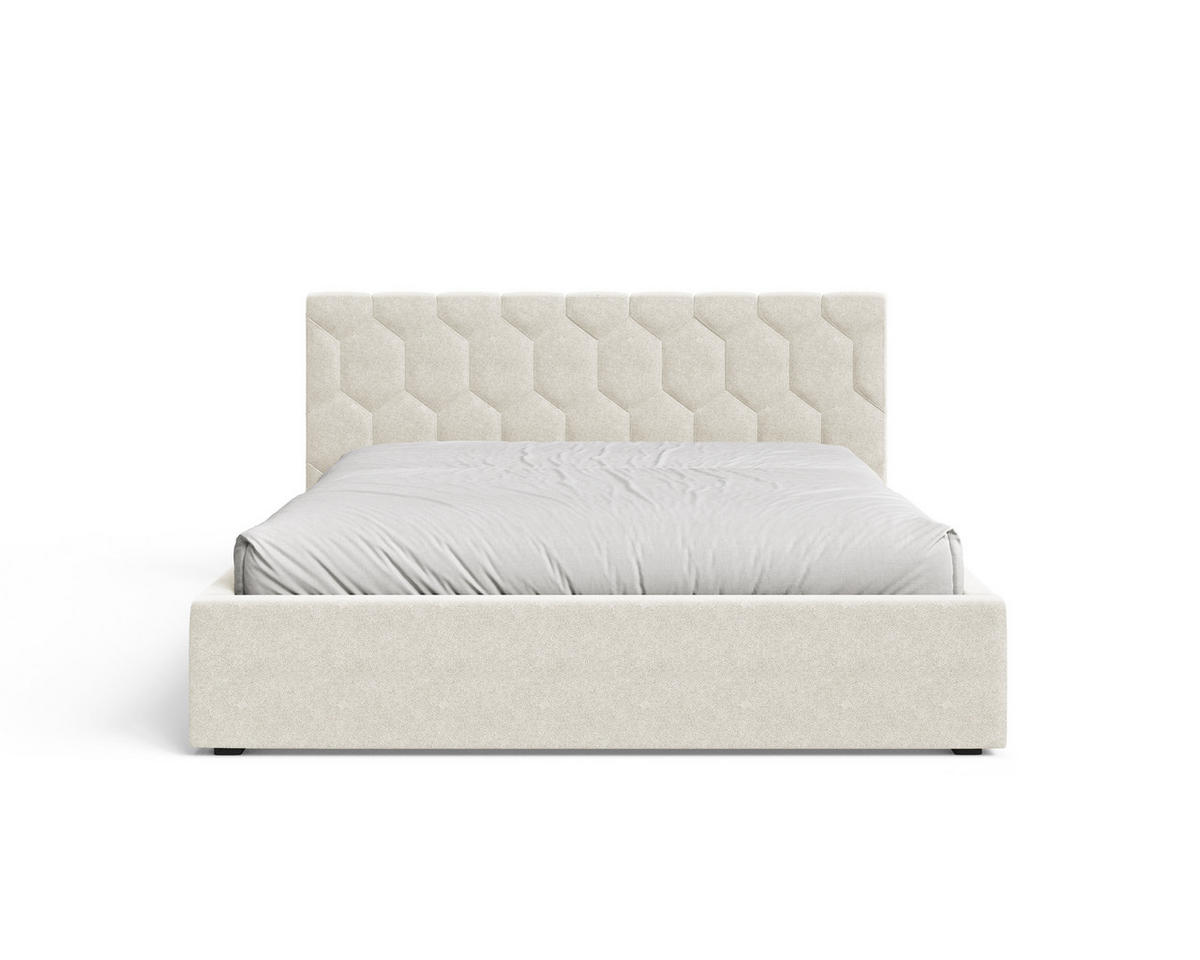 POLSTERBETT 02 160 x 200 cm – Casa – Bett mit Federmechanismus und Stauraum - Creme, Holz (160/200cm) - ROYAL24_MARKT