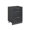 KÜCHENUNTERSCHRANK R-Line Schwarz Beton 60 cm ohne Arbeitsplatte - Anthrazit/Schwarz, Holzwerkstoff (60/81.6/46cm) - Vicco