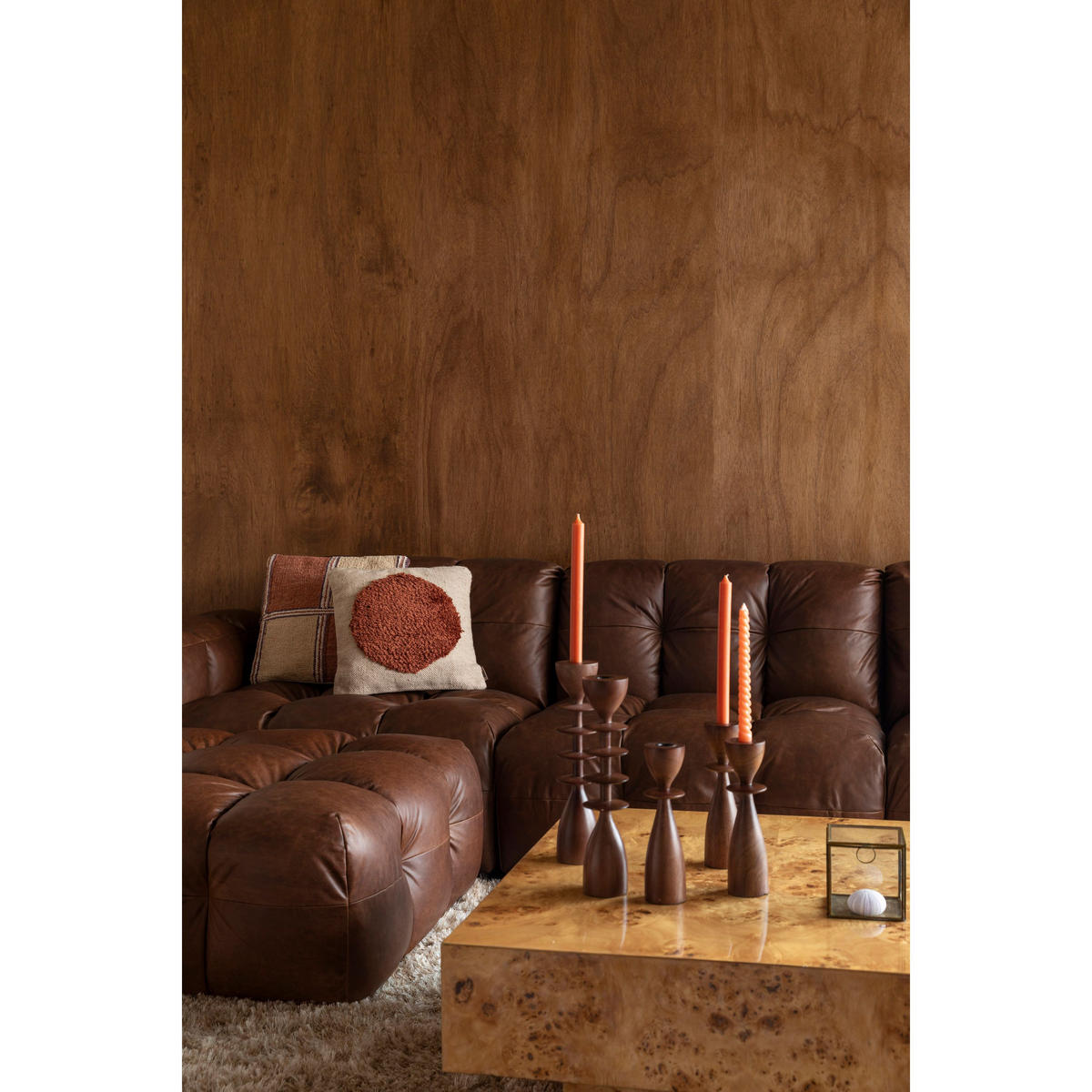 SOFA 4,5-SITZER Hackman Leder Cognac/ Braun - Cognac/Braun, Leder (364/84/102cm) - Dutchbone