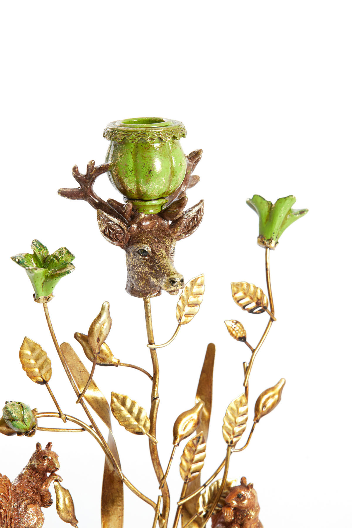 KERZENHALTER Soryn Grün 19/9/35 cm - Grün, Metall (9/35/19cm) - Light & Living