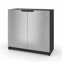 KOMMODE Logan Fronten in Hellgrau Seidenmatt - Greige, Holzwerkstoff (82/78/37cm) - Vladon