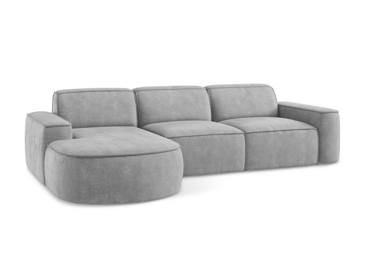 POUF Chenille Stoff Beige - Hellbraun/Schwarz, Holzwerkstoff/Kunststoff (94/40/89cm) - Makamii