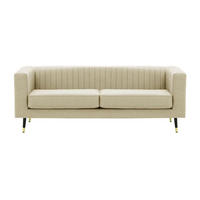 DREISITZER SOFA Slender-Baku 15 - Weiß, Holz/Textil (201/71/83cm) - SLF24