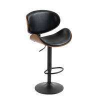 BARHOCKER 2er-Set drehbar, höhenverstellbar mit PU-Sitz, Schwarz - Schwarz, Kunststoff (51/93/50cm)