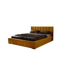 POLSTERBETT Nero 160x200 cm, Doppelbett mit Bettkasten, Lattenrost und Matratze, Velourstoff: Gelb - Gelb, Holz/Textil (160/200cm) - Marpur