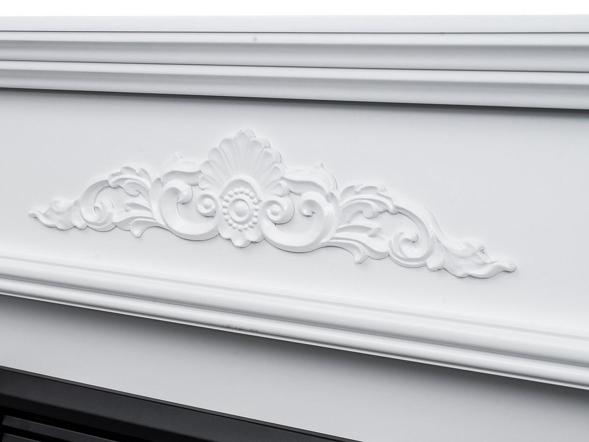KAMIN - 140 x 37 - glas - weiß Otemanu - Weiß, Glas (140/112/37cm) - Vente-Unique