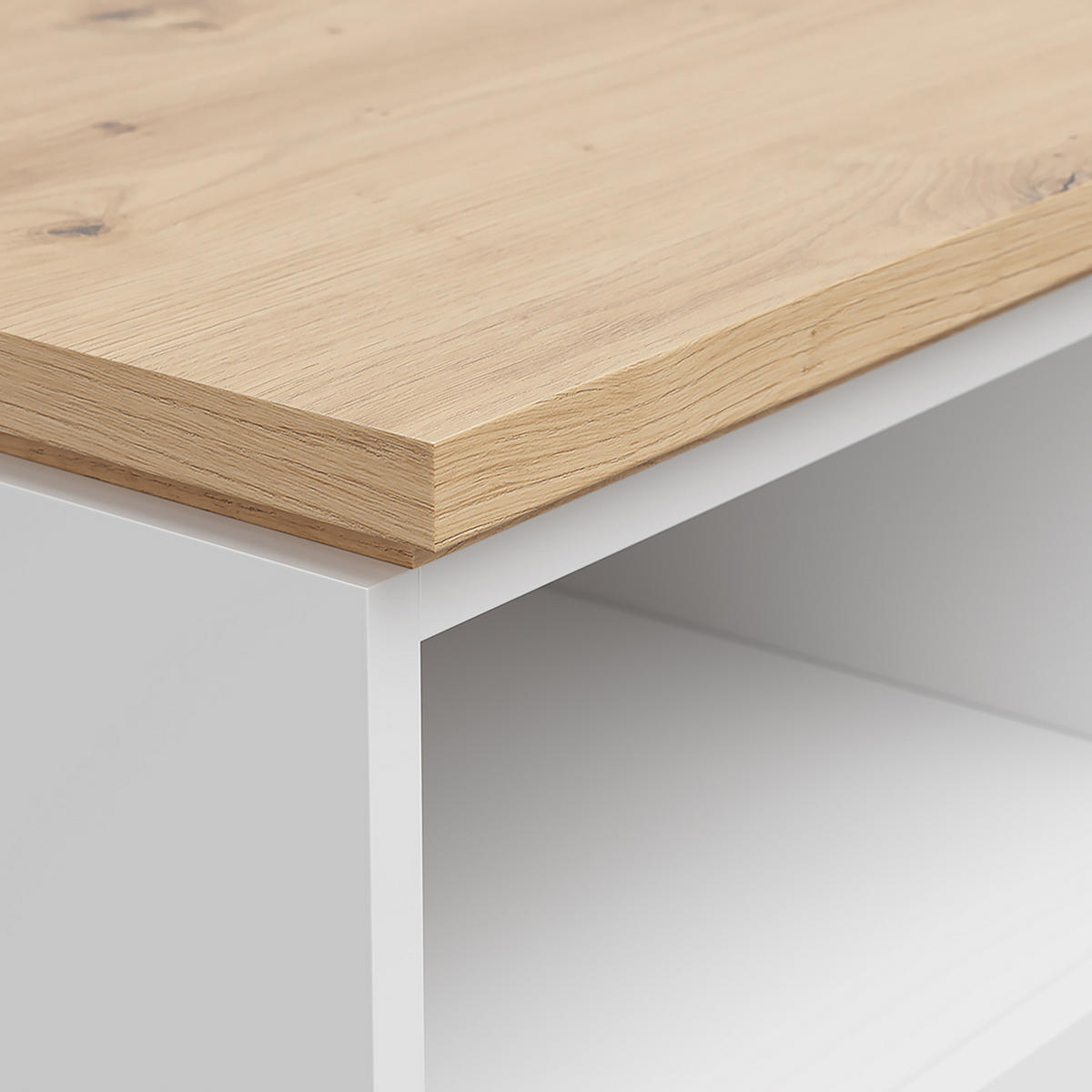 NACHTKOMMODE - Weiß, Holzwerkstoff (45/63/42cm) - home24