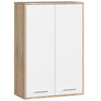 HÄNGESCHRANK Sonoma Eiche, Weiß 64x94x30 cm - Silberfarben/Weiß, Holzwerkstoff/Kunststoff (64/94/30cm) - Akord