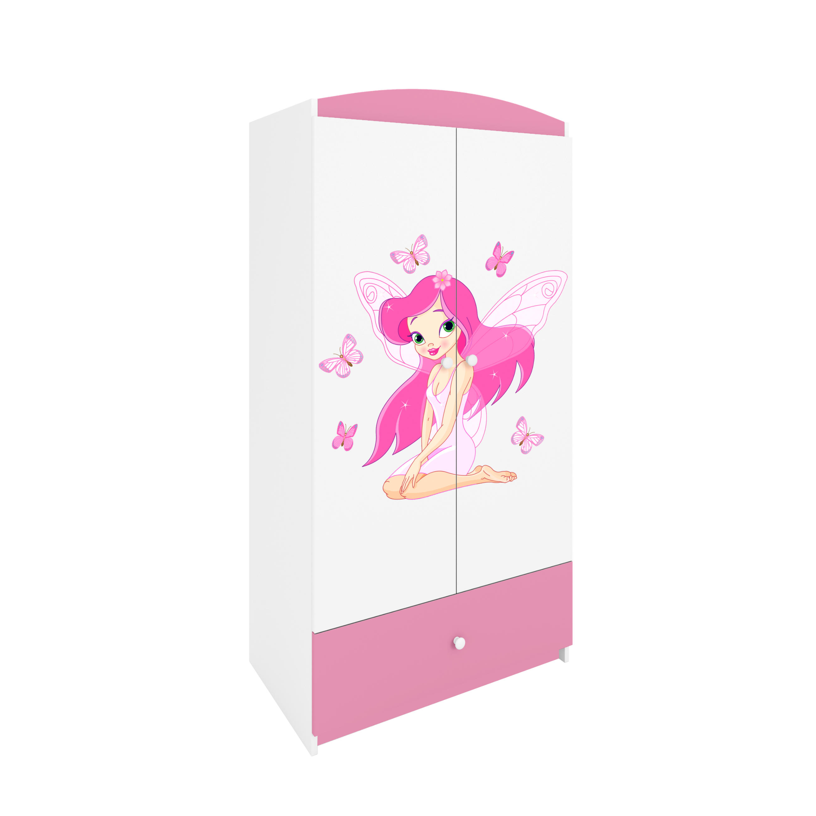 KINDERKLEIDERSCHRANK Elfe I - Hellrosa, Holzwerkstoff (90/175/52cm) - RAUMHIRSCH FURNITURE