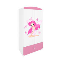 KINDERKLEIDERSCHRANK Elfe I - Hellrosa, Holzwerkstoff (90/175/52cm) - RAUMHIRSCH FURNITURE