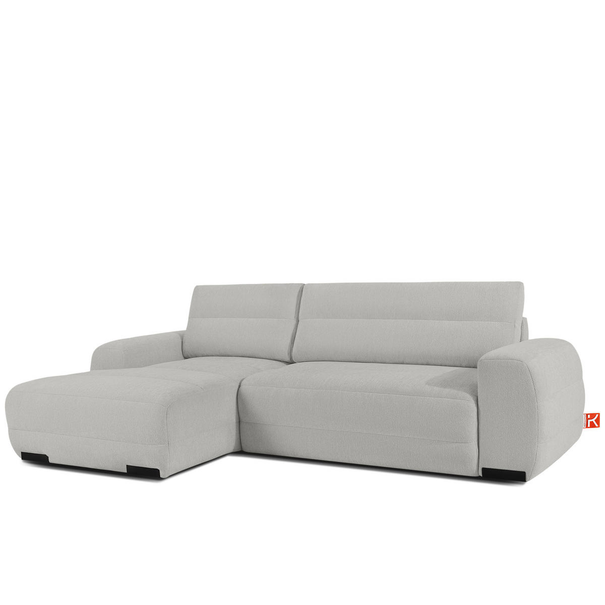 ECKSOFA LINKS BLUME, Hellgrau - Hellgrau, Holz/Holzwerkstoff (271/164cm) - KONSIMO®