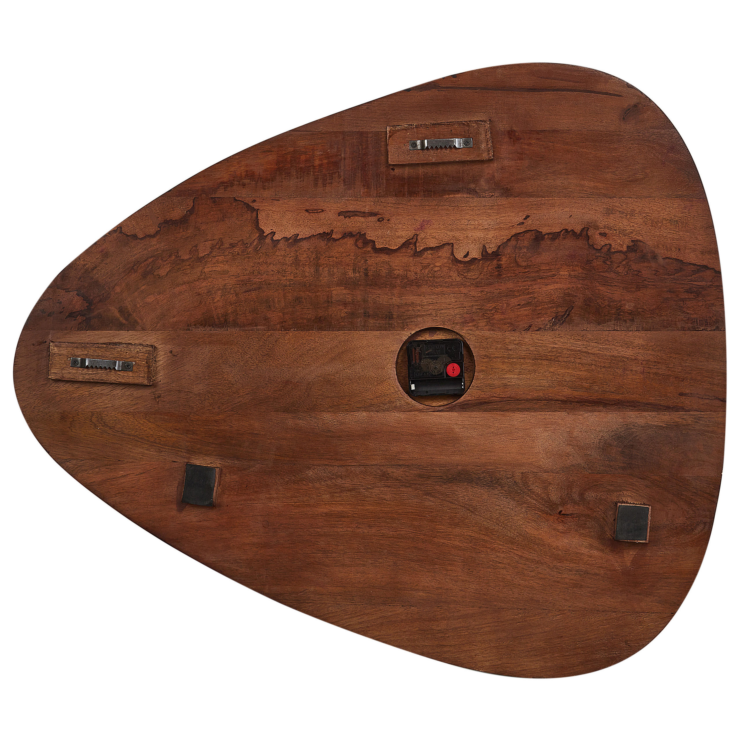 WANDUHR Mango Holz dunkler holzfarbton Loktak - Dunkelbraun, Holz (71/61/3cm) - Beliani