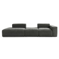 4-SITZER modulares Sofa HEAVEN SET 4 Links, Breite 335 cm Webstoff Dunkelgrau - Dunkelgrau/Schwarz, Holz/Kunststoff (335/71/102cm) - Muffo