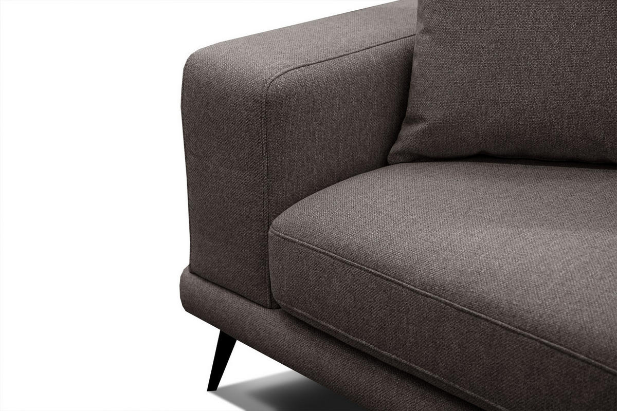 SOFA MEDIOLANE 2,5-Sitzer, braun - Braun, Holzwerkstoff/Textil (203/87/96cm) - Courtois Laville